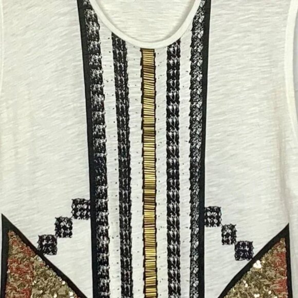Sass & Bide The Dance Of Fibonacci XXS Embellished Tunic Top White Cotton Blend - Picture 3 of 14
